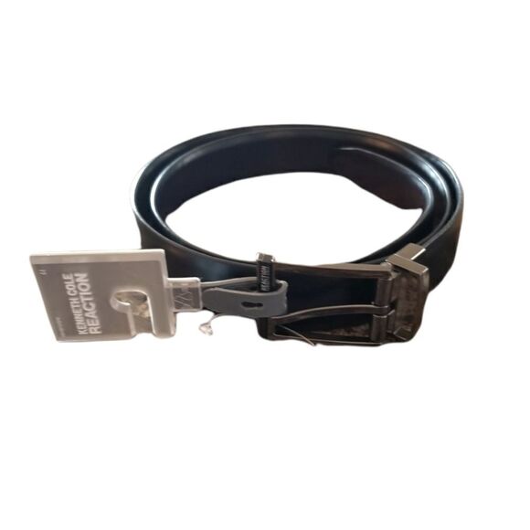 KENNETH COLE REACTION BLACK BELT DARK BUCKLE SIZE 44 - Picture 1 of 2